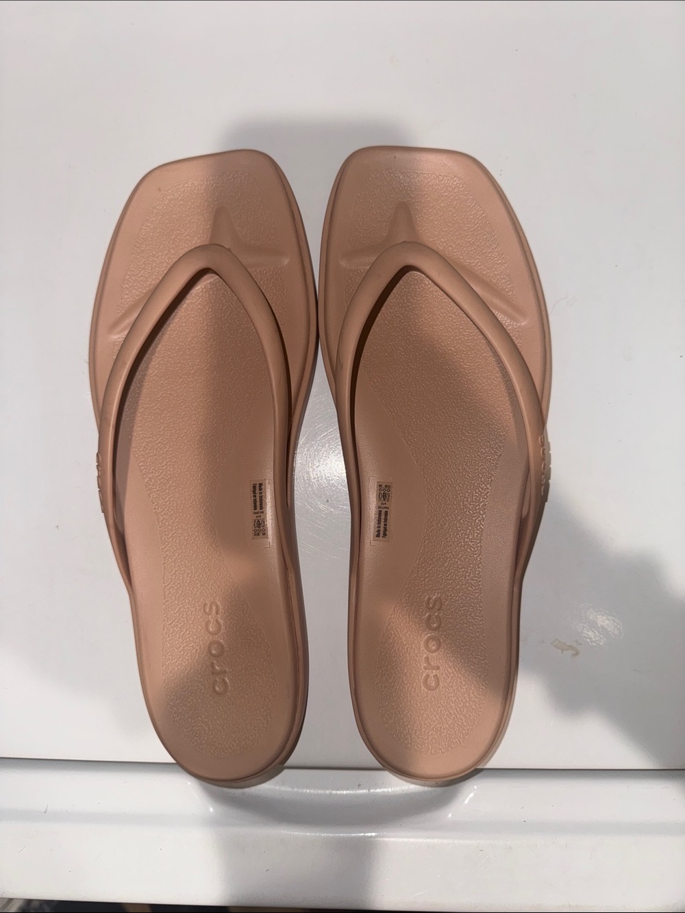Crocs Women’s Miami Square-Toe Flip Flop - Blush- Pink Caramel